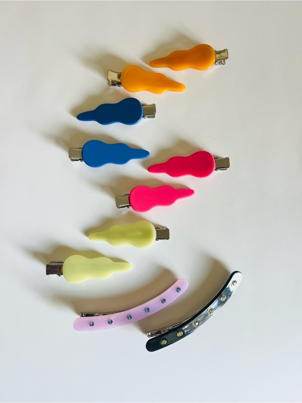 CHUNKS - Colorful Assorted Alligator Hair Clips - Orange, Blue, Pink, Lime